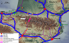 Carte 1 : Infrastructures et communications transpyr�n�ennes - 1.6 Mo