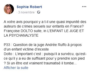 Les Enfants Violes Par Leurs Parents Seraient Responsables Sophie Robert Exhume Des Propos Choquants De Francoise Dolto Agoravox Le Media Citoyen